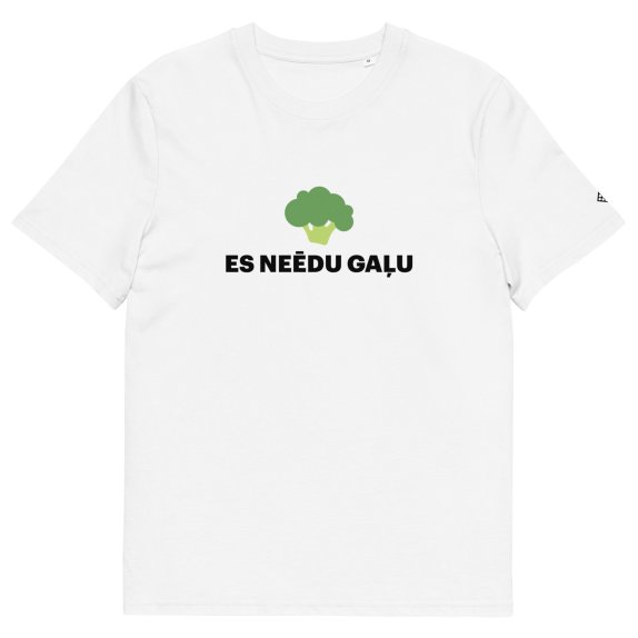 Es neēdu gaļu, balts T-krekls, Unisex