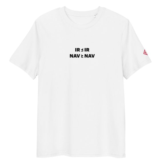 Ir ir, nav nav, balts T-krekls, Unisex